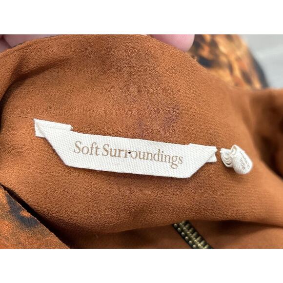 Soft Surroundings Womens Size 18W Orange Black Kaftan Maxi Boho Festival Dress - Picture 9 of 14